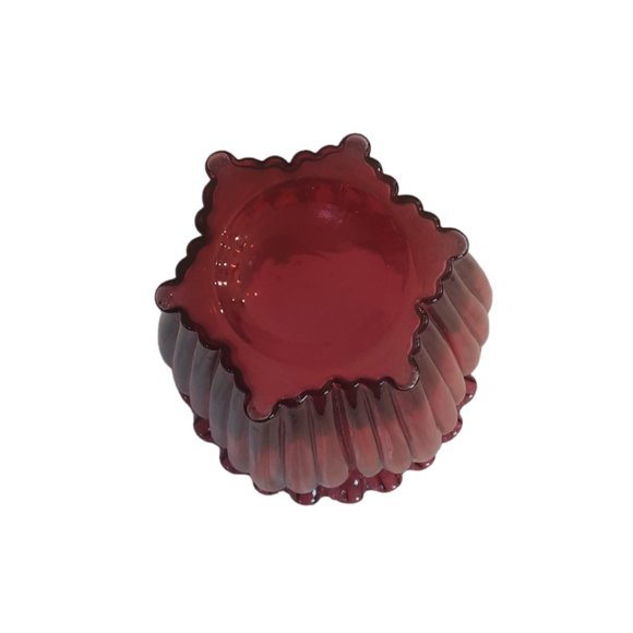 Fenton Country Cranberry Art Glass Ribbed Vase - Picture 3 of 4